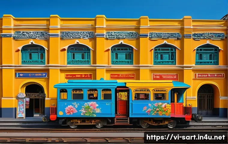 지하철 아트와 지역 사회 - A vibrant metro station wall mural in Ho Chi Minh City, showcasing traditional Vietnamese folk art c...