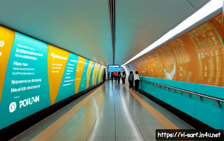 지하철 아트와 디지털 인터페이스 - Photorealistic modern metro station in Ho Chi Minh City, a large abstract Vietnamese-inspired mosaic...