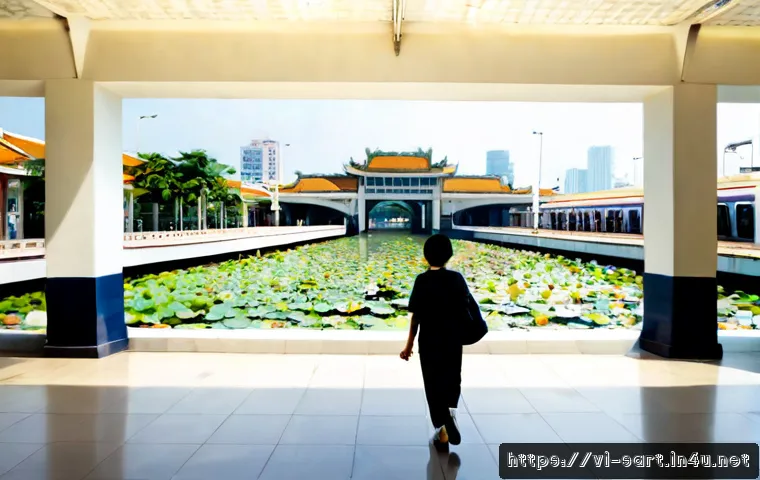 Home 17 지하철 벽화 디자인 - Photorealistic modern Ho Chi Minh City metro station platform, a large elegant wall mural featuring ...